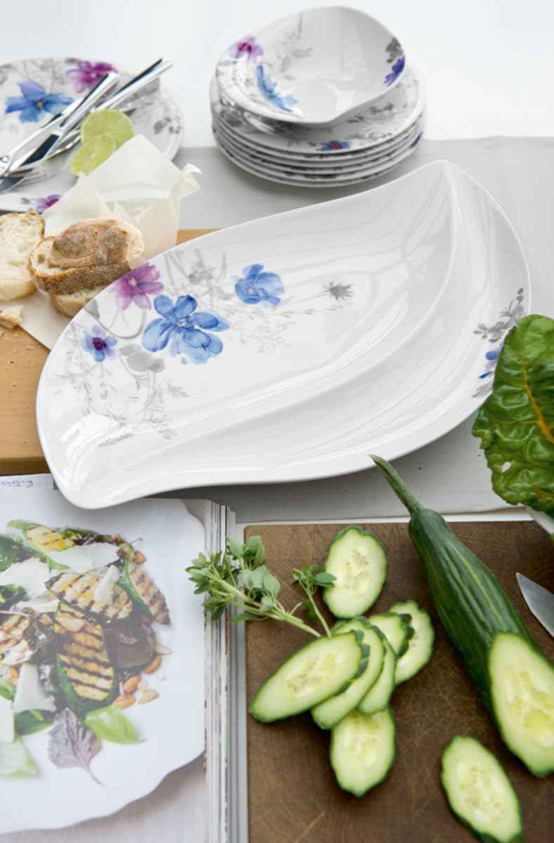 Villeroy & Boch Mariefleur Gris Serve and Salad Deep Bowl, 29 cm, Premium Porcelain, White/Multicoloured