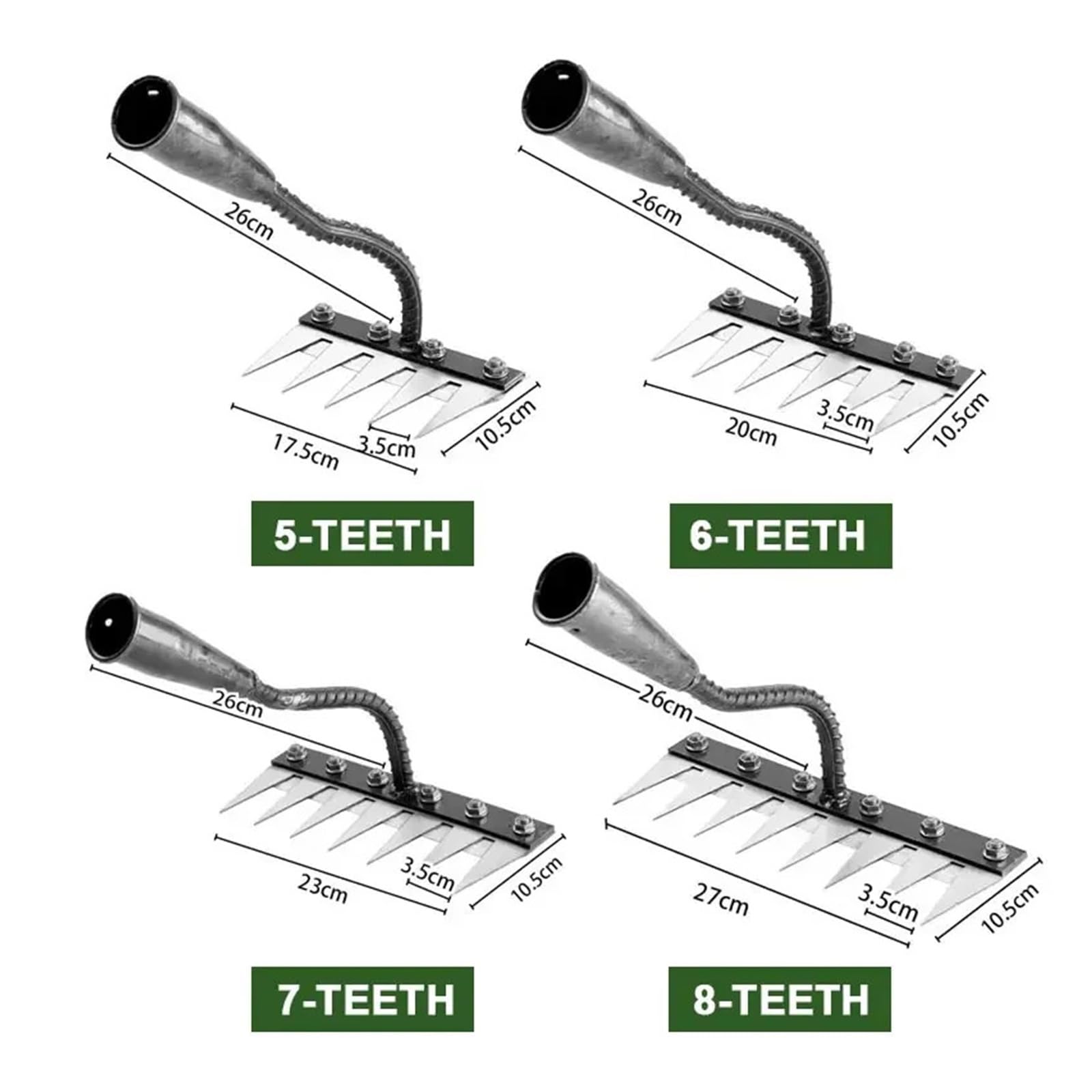 5/6/7/8 zähne Eisen Gartenarbeit Hacke Jäten Rake Bauernhof Werkzeug Greifen Harken Lösen Boden Nagel Rake Werkzeug artefakt Egge Bauernhof Werkzeug(6 Teeth)
