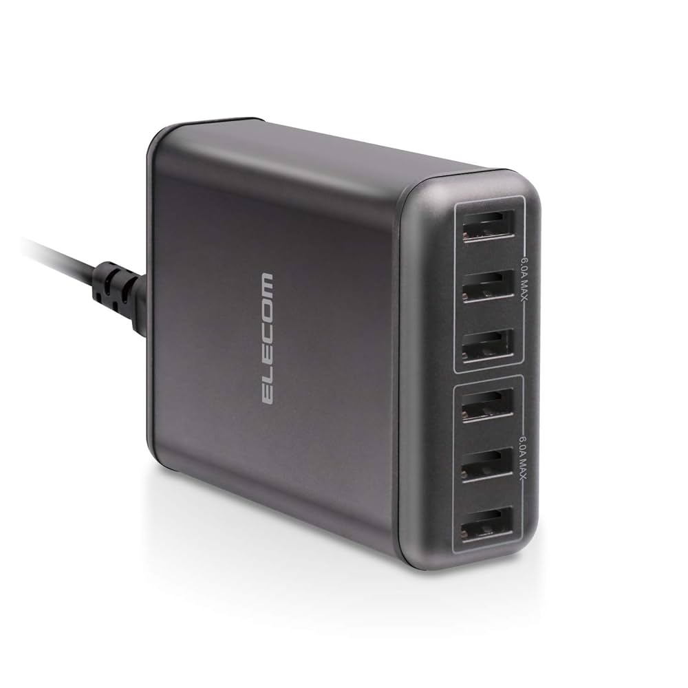 エレコムの充電器 Amazon | エレコム USB コンセント 充電器 合計60W USB-A×6