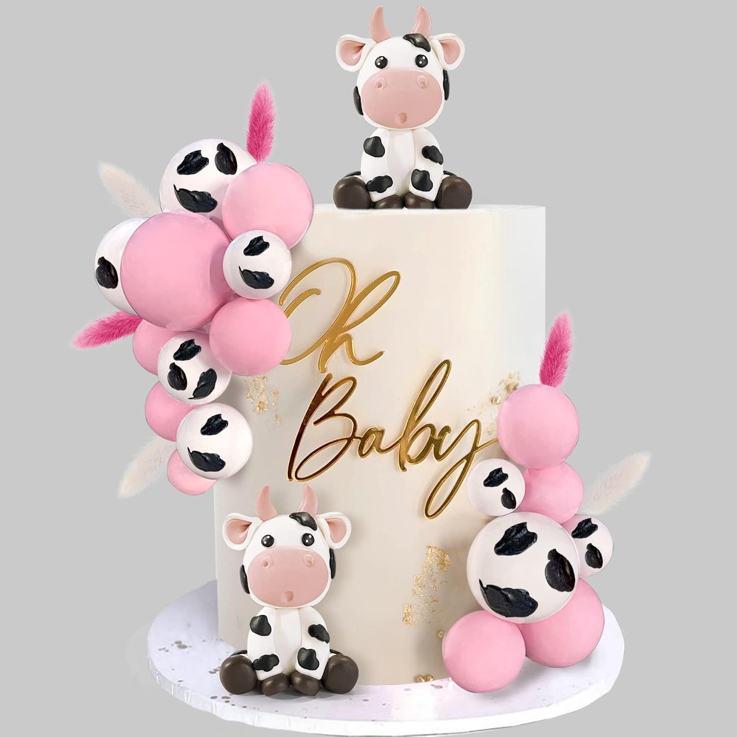 Photo 1 of "Oh Baby"Cake Topper, Baby Shower Cake Topper Mirror Acrylicor Baby Shower/Baby Birthday Party/pregnancy announcement party/Baby Gender Reveal Party Photo Booth Props(Glod)