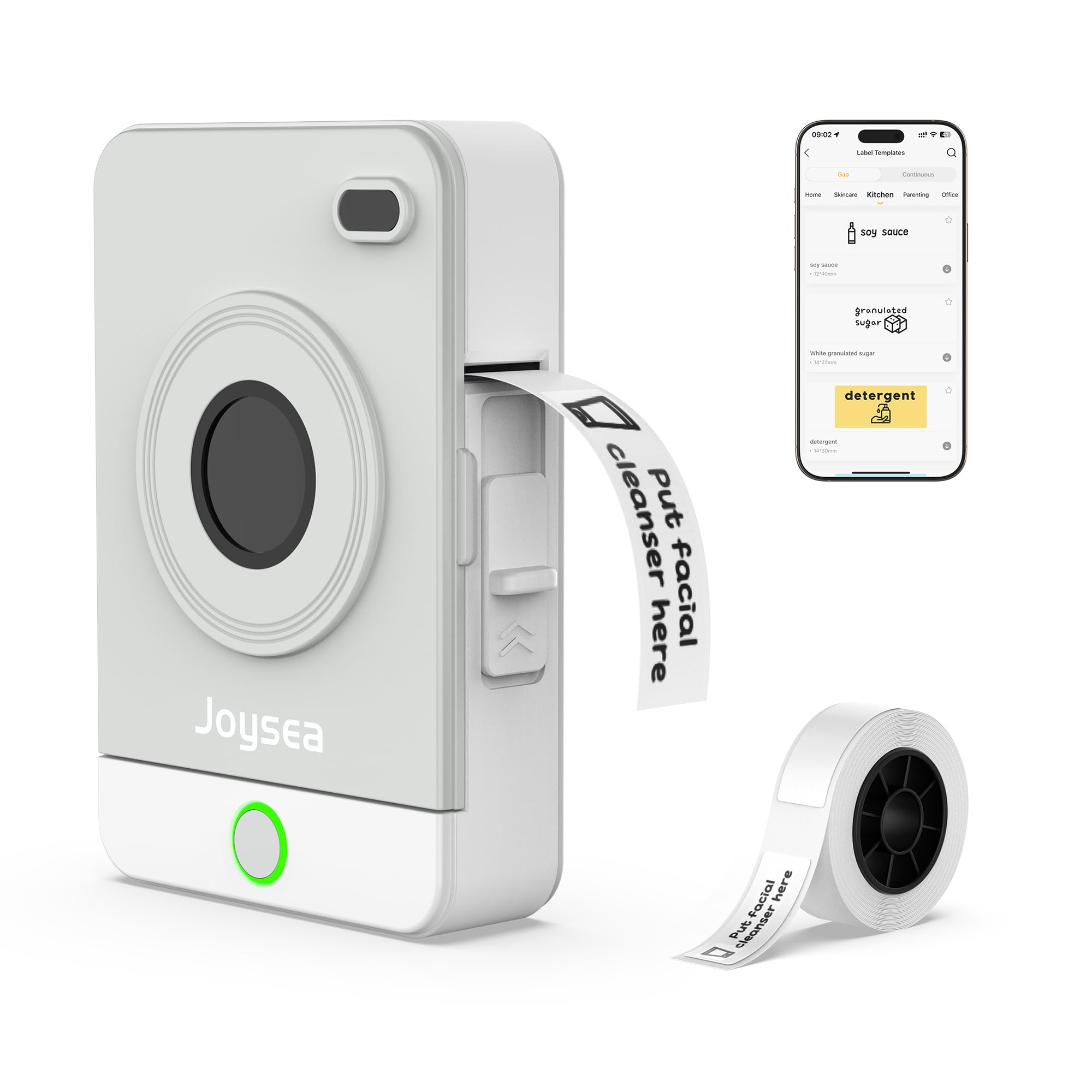 Joysea OP1 Label Maker Machine with Tape Wireless Small Label Maker Bluetooth with Multiple Templates for Home School