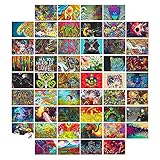 SKitphrati Wall Decor Kit 50PCS Trippy Drippy Hippie Aesthetic Pictures Wall Collage Kit, Indie Room...