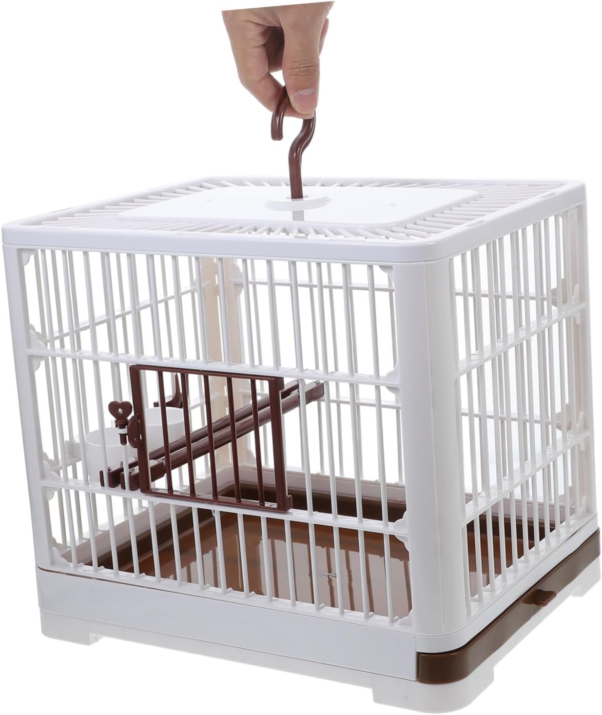 Bird Travel Cage for Parrots Portable Carrier Handle Perch Stand Bird Cage