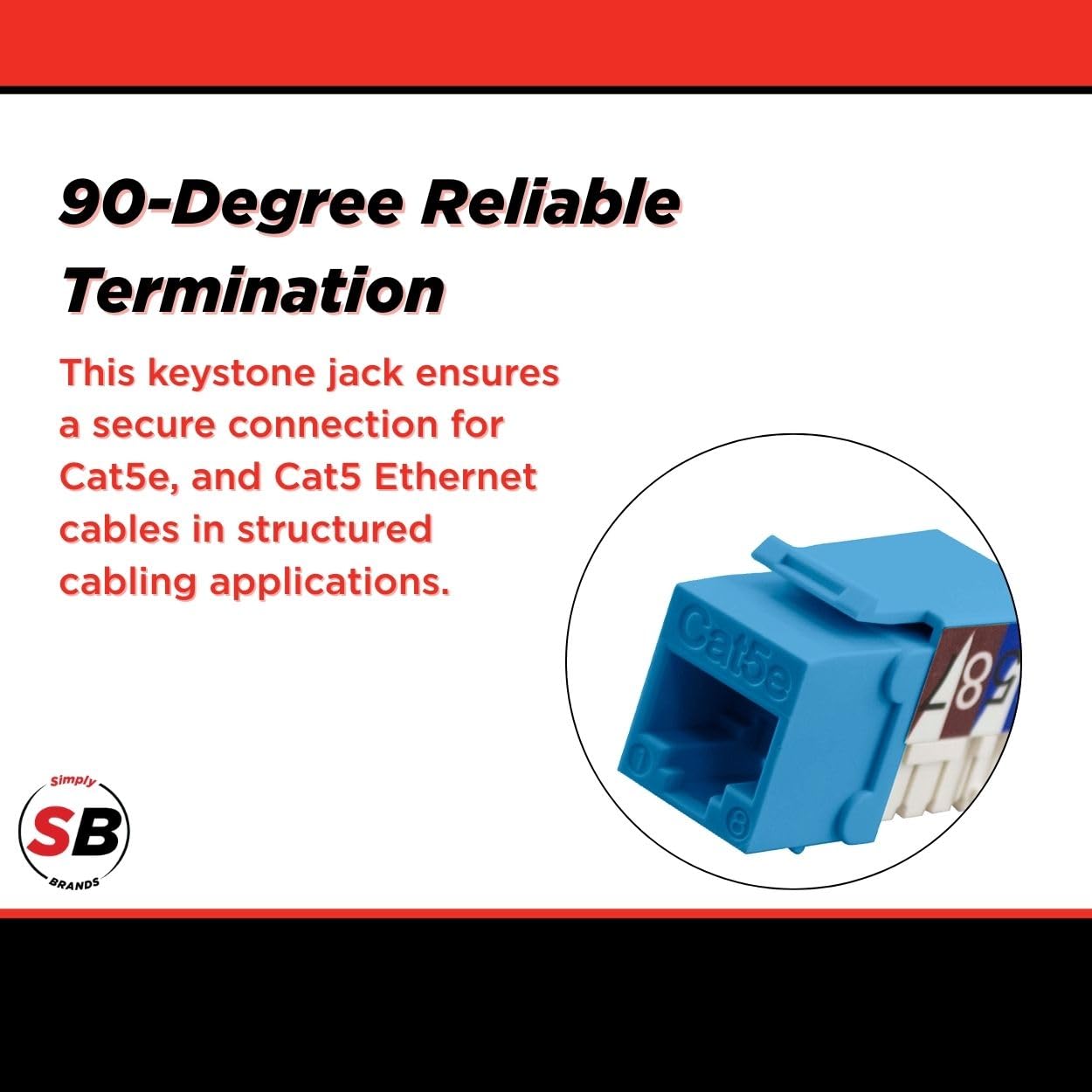 Amazon.com: Simply45 Cat5e Unshielded 90 Degree Keystone Jack
