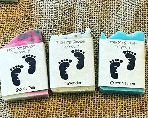 Suds By Stacy And More Sampler/Party Favor Soaps From My Shower To Yours With Custom Labels - 30 Pack Samplers W/ Baby Feet Clip Art #TOP2
