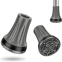 Vista 10 de supregear Puntas de bastón de 3/4 pulgadas (paquete de 2), almohadilla de goma de repuesto antideslizante para todo terreno, resistente, 0.75