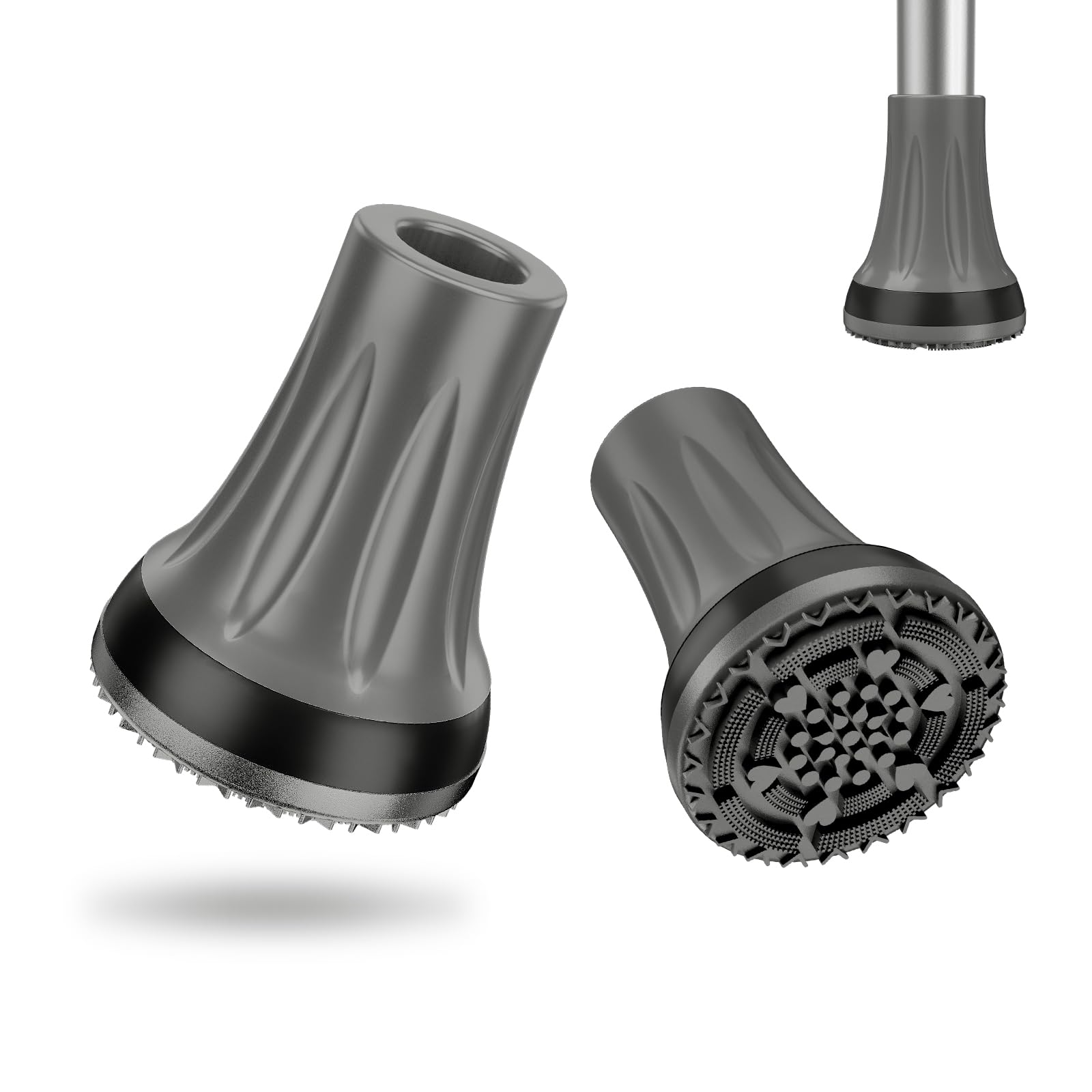 supregear Crutch Tips, 7/8 inch Heavy Duty Rubber Replacement for Crutches, Anti-slip Thickened Feet Cap Walking Cane Tips, Safety Durable Accessories for Seniors Elderly (Set of 2)