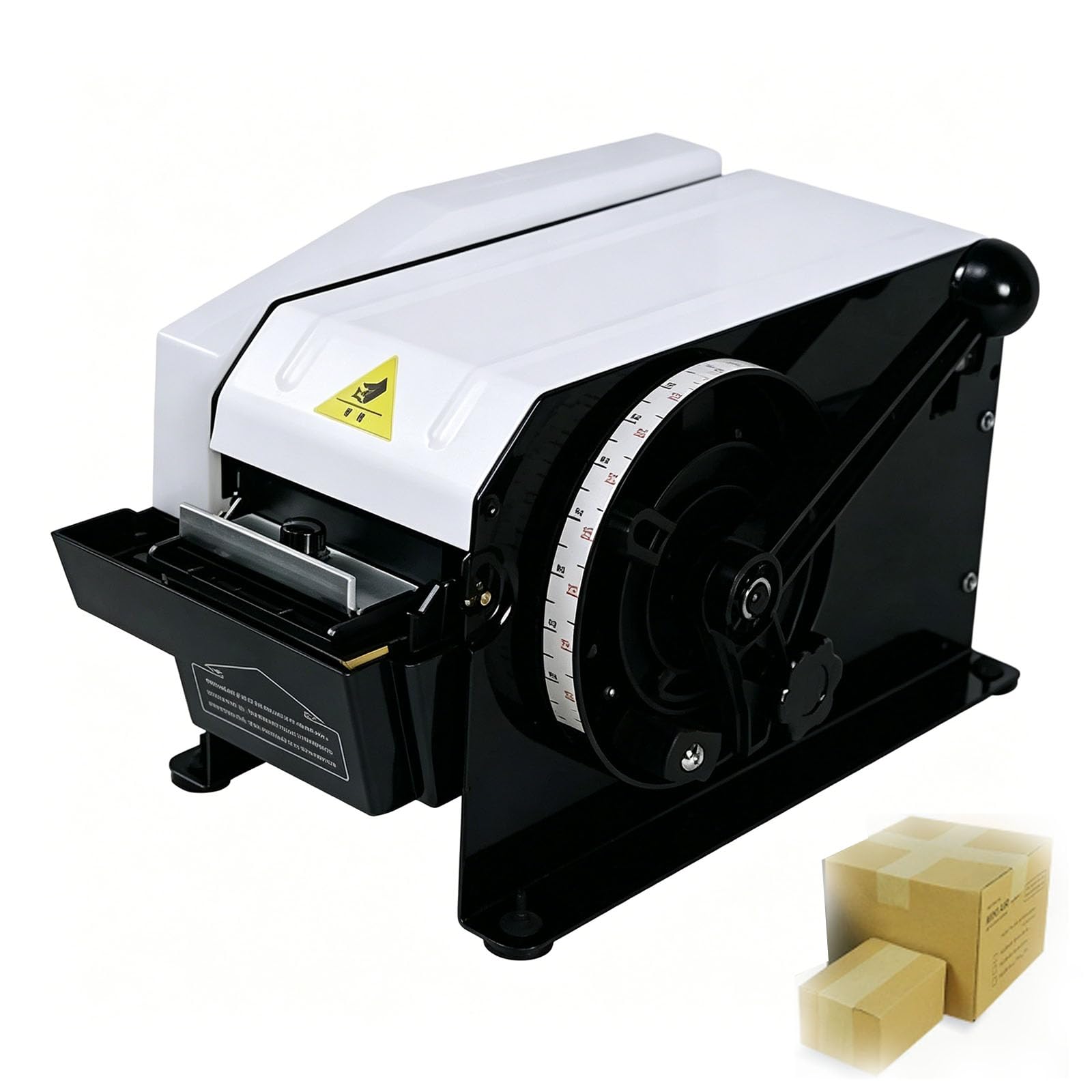 SICWEDIM Manual Carton Sealing Machine with Water Tank, Wet Kraft Paper Tape Dispenser, Adjustable Length for Food, Gift, and Toy Boxes, Compatible with 20mm-200mm Rolls