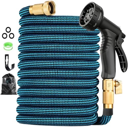 Expandable Garden Hose 100ft Water Hose with 10 Function Nozzle F...