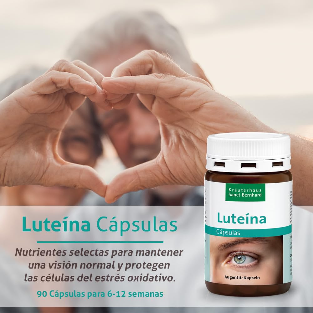 Luteína Cápsulas - 3x 90 Cápsulas | Solo una Cápsula al día | Con zeaxantina para la vista | Para hasta 9 meses