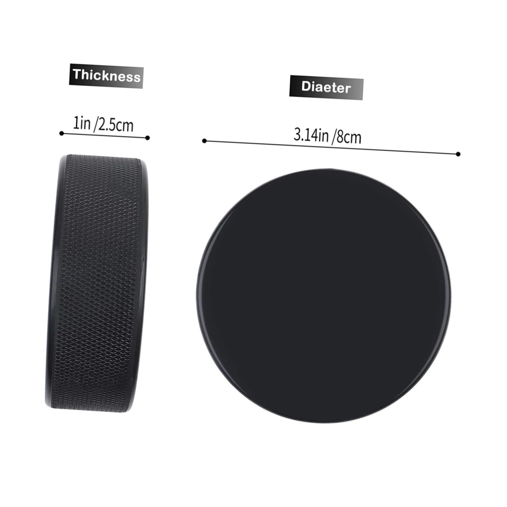 ARTSEWPLY Rubber Ice Hockey Black Sports Puck Set for Practicing and Training Games