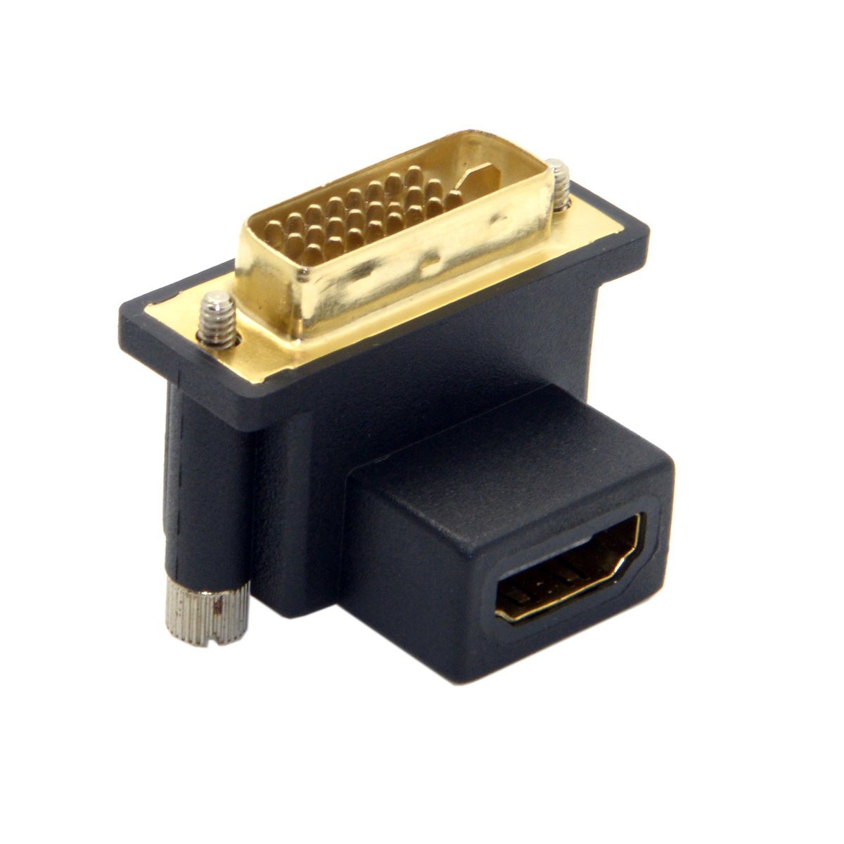 Cablecc Up Angled 90 Degree DVI Male to HDMI Female Adapter for Computer & HDTV & Graphics Card