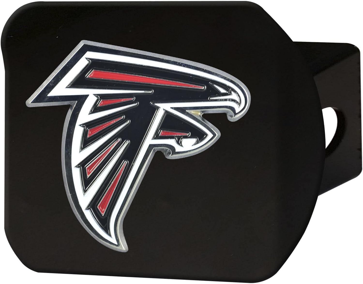 FANMATS - 22532 NFL Atlanta Falcons Metal Hitch Cover, Black, 2" Square Type III Hitch Cover