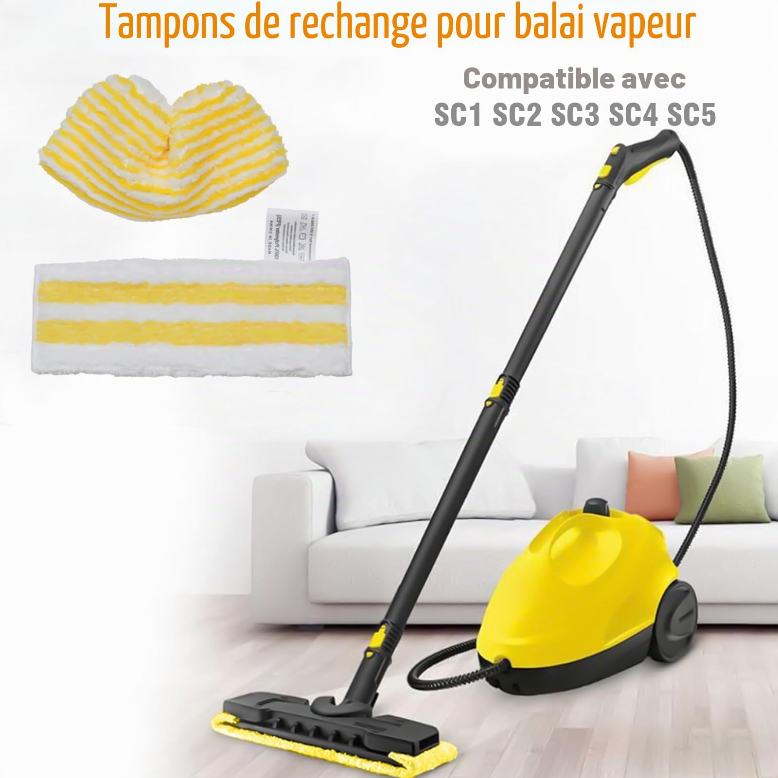 Lot de 12 accessoires pour nettoyeur vapeur Kärcher SC1 SC2 SC3 SC4 SC5, kit de rechange avec brosses, buses et chiffons microfibres