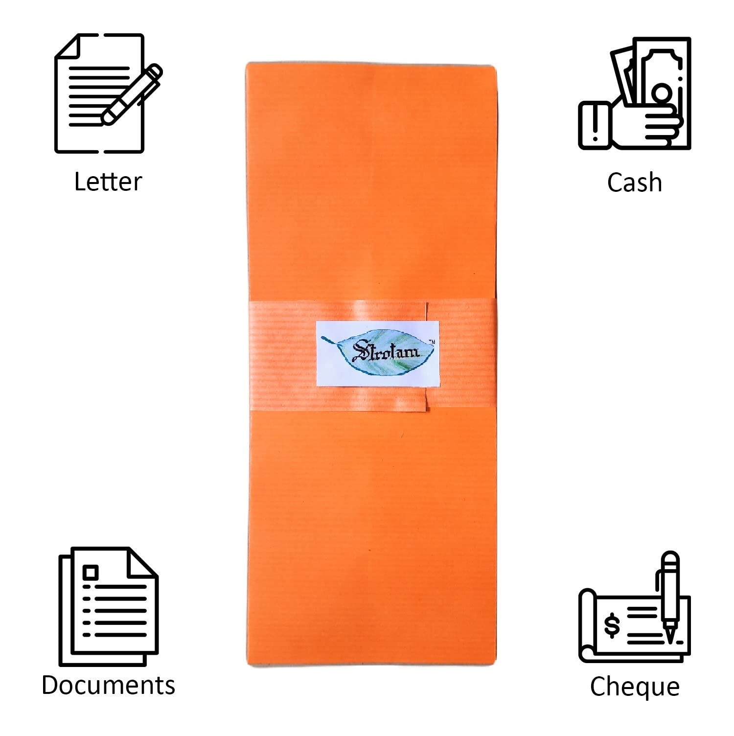 Strotam Brown Envelope 10X4.5 inch Cheque size, Pack of 50(More Sizes Inside) 2