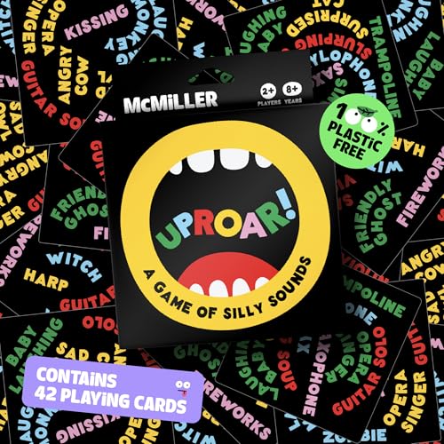 UpRoar! The Card Game of Silly Sounds – Funny Family Party Game for Kids, Adults, 2+ Players, Eco, Sustainable, Fun, Birthday Gift, Game Night, Stocking Stuffer, Halloween, Thanksgiving, Christmas