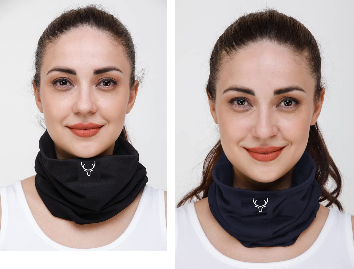 PANTAR Bamboo Bandana Headband and Face Mask for Men & Women | Super Soft | Odour-free & Breathable | Durable & Multipurpose BLACK & NAVY BLUE Bandana Mask for Dust, Pollution & UV Protection 02 pc 1