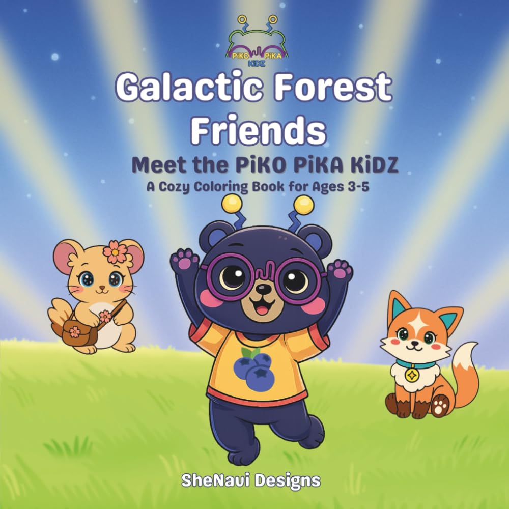 Galactic Forest Friends: Meet the PiKO PiKA KiDZ: A Cozy Coloring Book for Ages 3-5