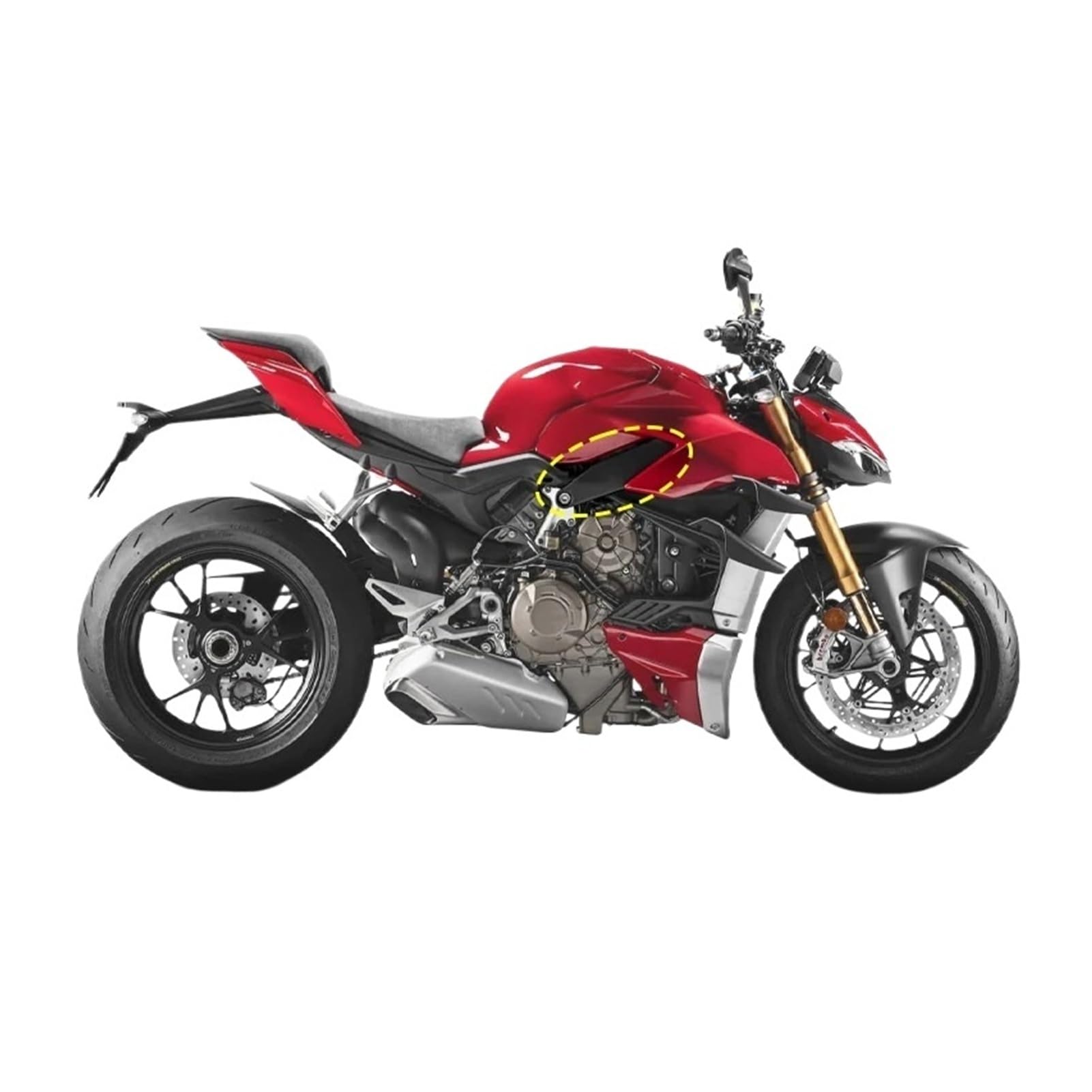 Pannello laterale della copertura del telaio della motocicletta | Compatibile con DUCATI Panigale V4 V4S V4R Streetfighter 18-23 Streetfighter 18-23(Glossy Black)