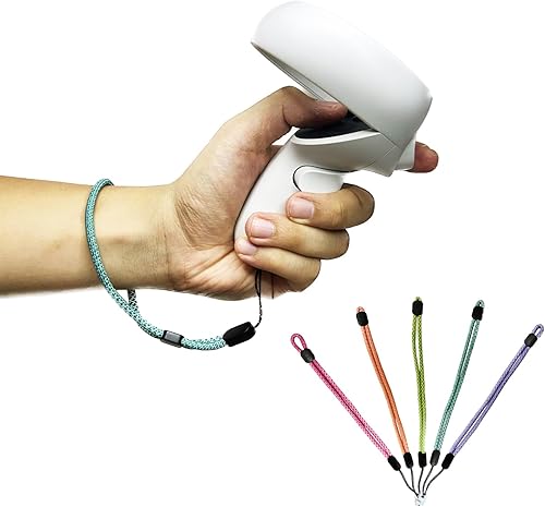 Improved Replacement Wrist Wraps for Oculus Quest 2 Gen Controller, Reflective Hand Straps with Resin Black Stopper, Replacement Adjustable Wrist