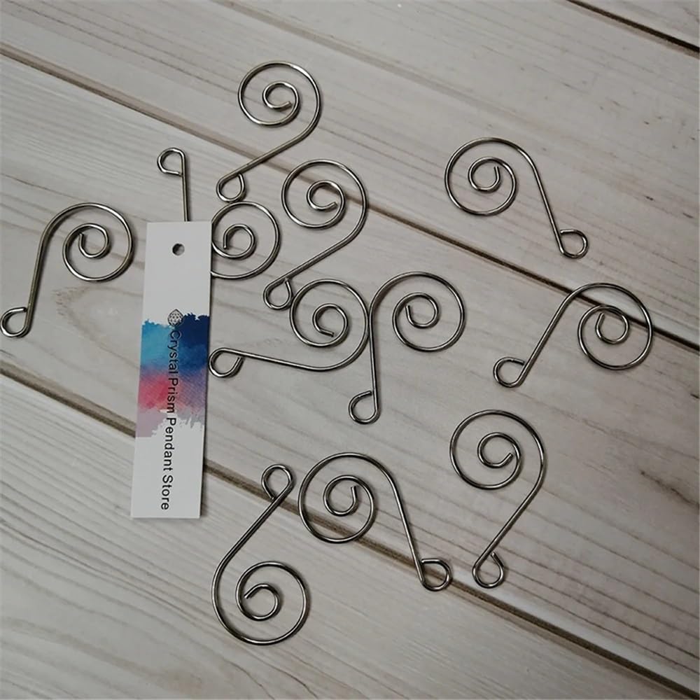 ZTBH Chandelier Crystal Prisms Pendants 30pcs 40mm Swirl Shaped Chrome Metal Hook Hanger Connector For Crystal Prisms Chandelier