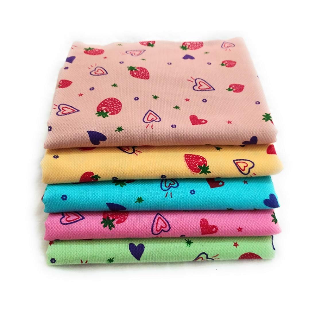 Cotton Colors Pure Bath Towels 150 x 75 cm, Flat Woven; Berry Printed Design - Pack of 5, Extra Soft._DA38