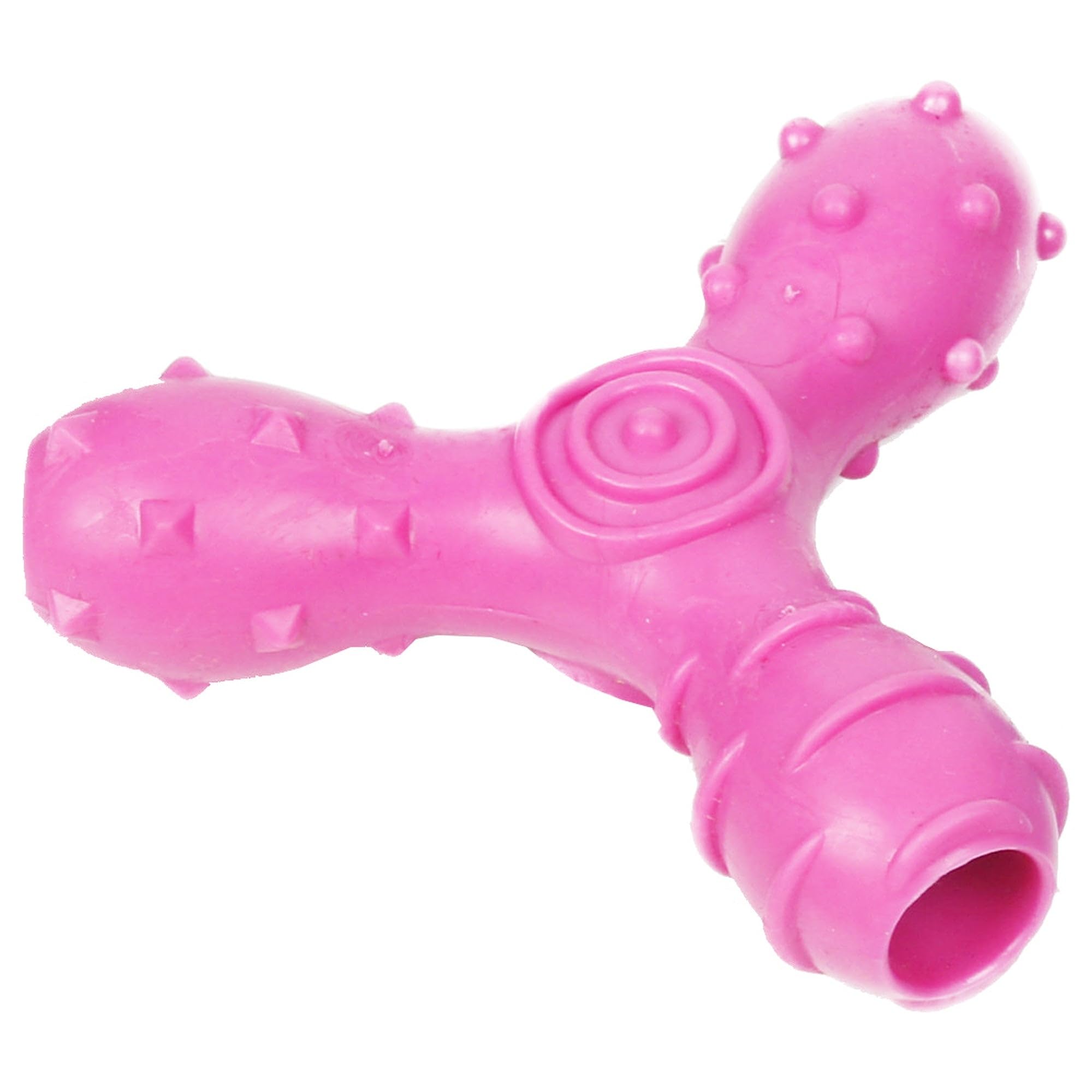 Pet Life 'Tri-Chew' Triple-Bone Treat Stuffing and Dispensing Interactive Durable TPR Fetch and Chew Dog Toy