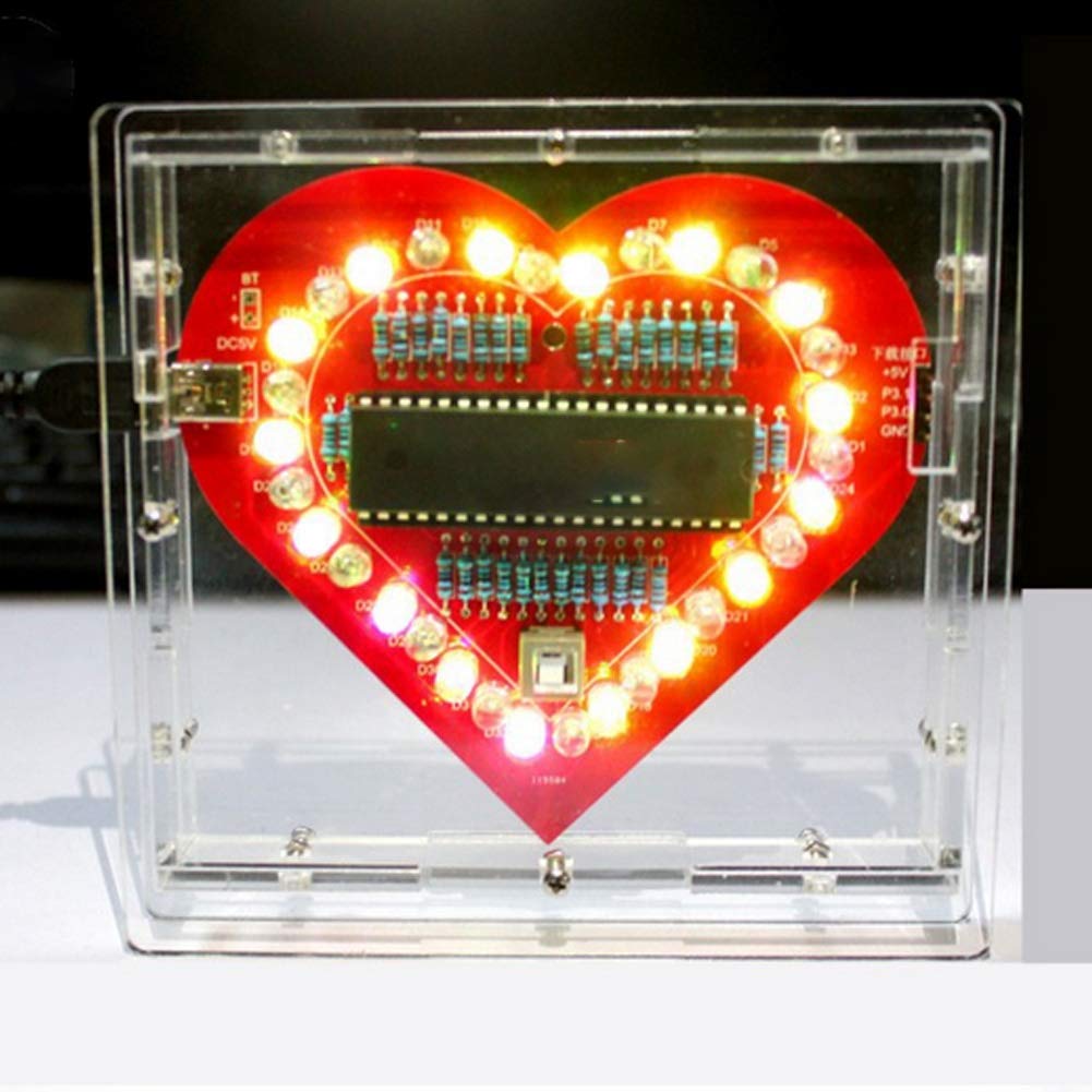 Led Heart Pcb Kolorowe 12 × 10 × 1 Diy Kolorowe Modu?y Mcu Lampa w Kszta?cie Serca Lampa Elektroniczna Zestaw P?ytek Drukowanych led heart kit led circuit imprimé Leiterplatten