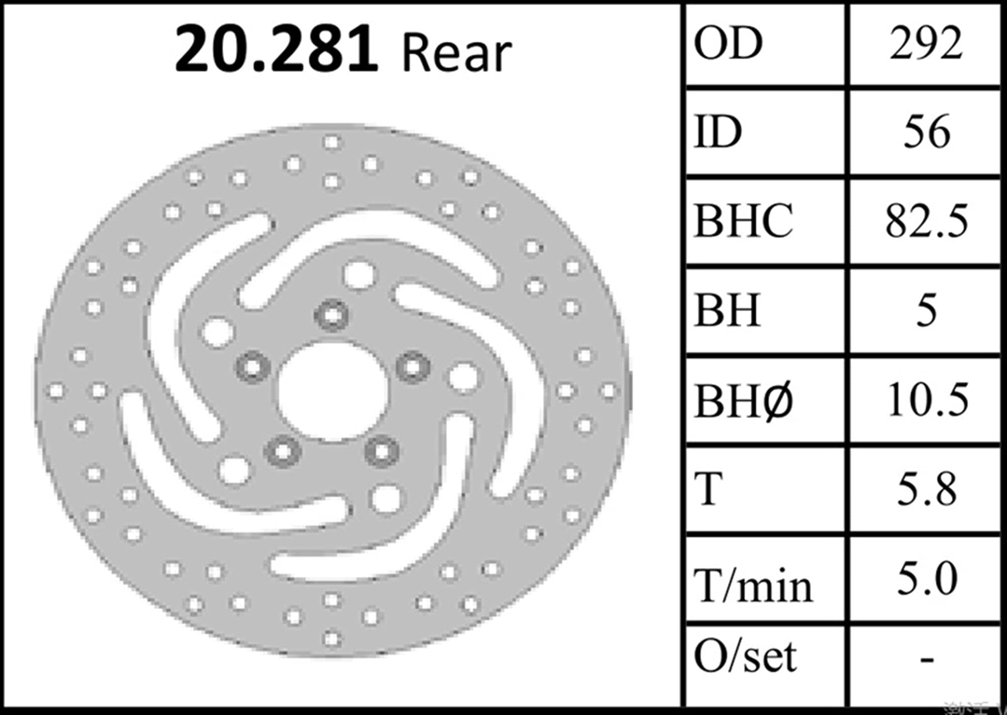 1 disco freno posteriore for moto, for Harley, Davidson Sportster 883 1200 Dyna Touring 1450 Softail 1584 2000-2009 Disco freno per moto