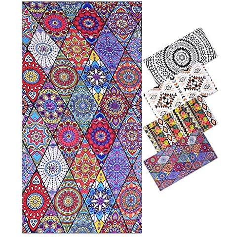 Genovega Microfiber Beach Towel Oversize, Extra Large 180x90 cm, Clearance Mandala Fast Quick Dry Travel Pool Blanket for Summer Travel Camping, for Women Men Mom Dad Friend Boyfriend Girlfriend Cover
