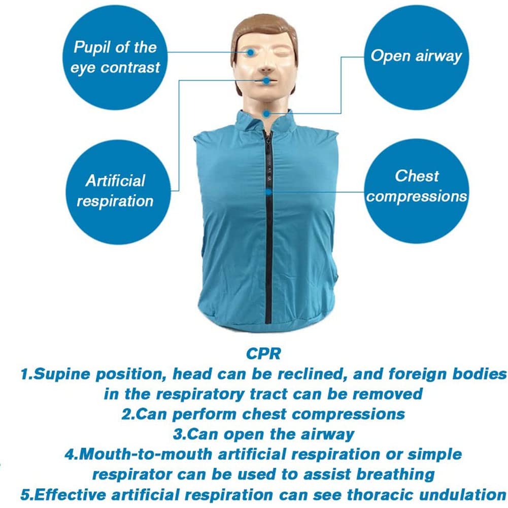 Mannequin de Formation en RCR, Mannequin de Formation en Premiers Secours pour l'éducation et l'enseignement du modèle médical, simulateur Professionnel de réanimation Cardio-pulmonaire pour Adultes