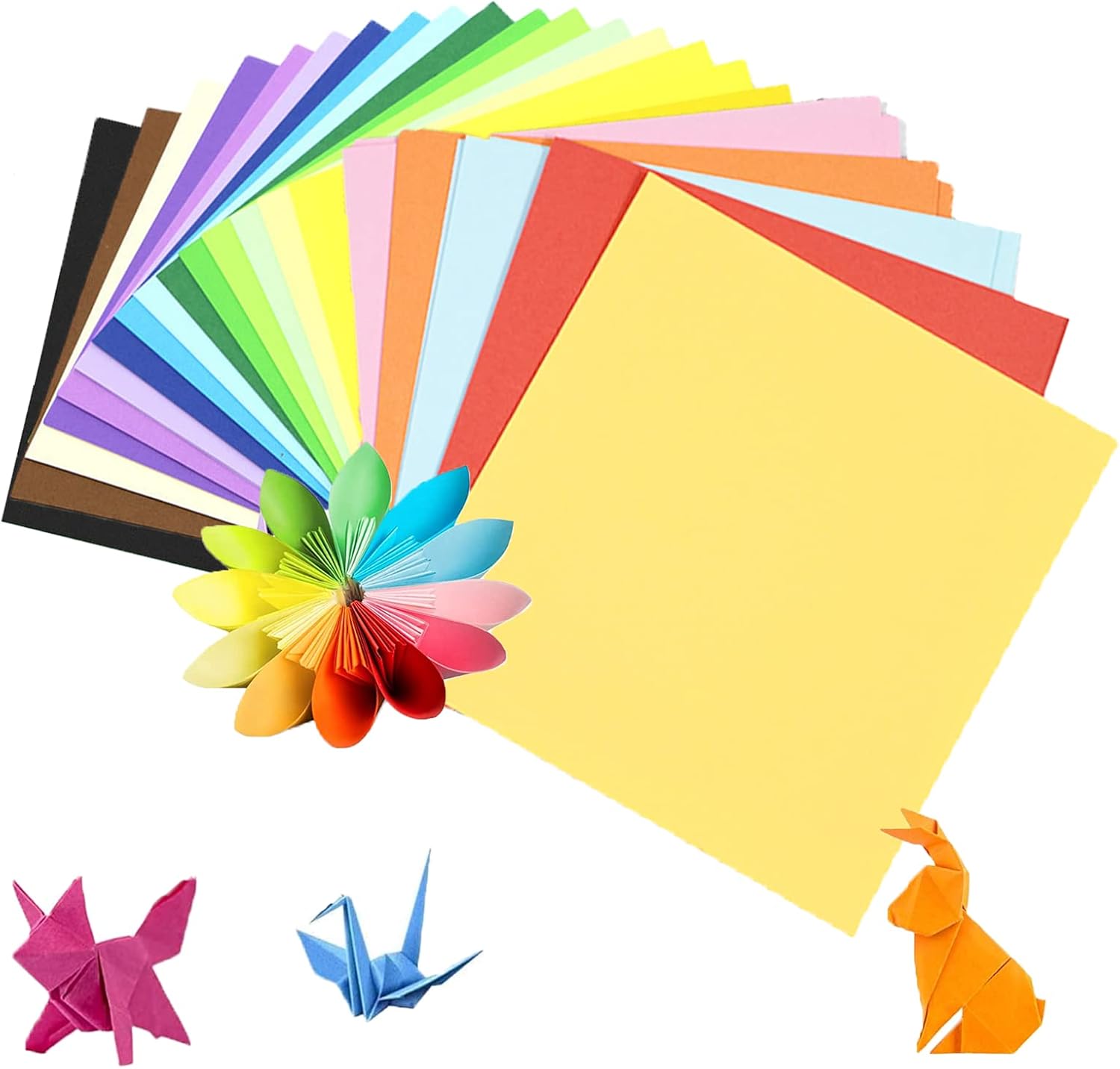 Origami Paper Coloured Paper 100 Sheets 20 Assorted Squares Paper
