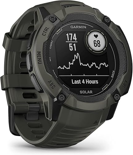 Miniatura 6 de Garmin 010-02805-15 Instinct 2X Solar Rugged GPS Smartwatch Moss Bundle con Deco Essentials Paquete de 2 pulseras tácticas de emergencia paracord