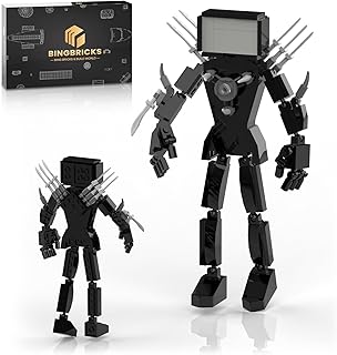 Skibidi Toilet TV Man Building Set, Big TV-Man Action Figure Toy,Giant TV Men Building Blocks, Anime Role Play Skibidi Toilet Action Figure, Fun Cartoon Toy for Kids and Fans (165Pcs)