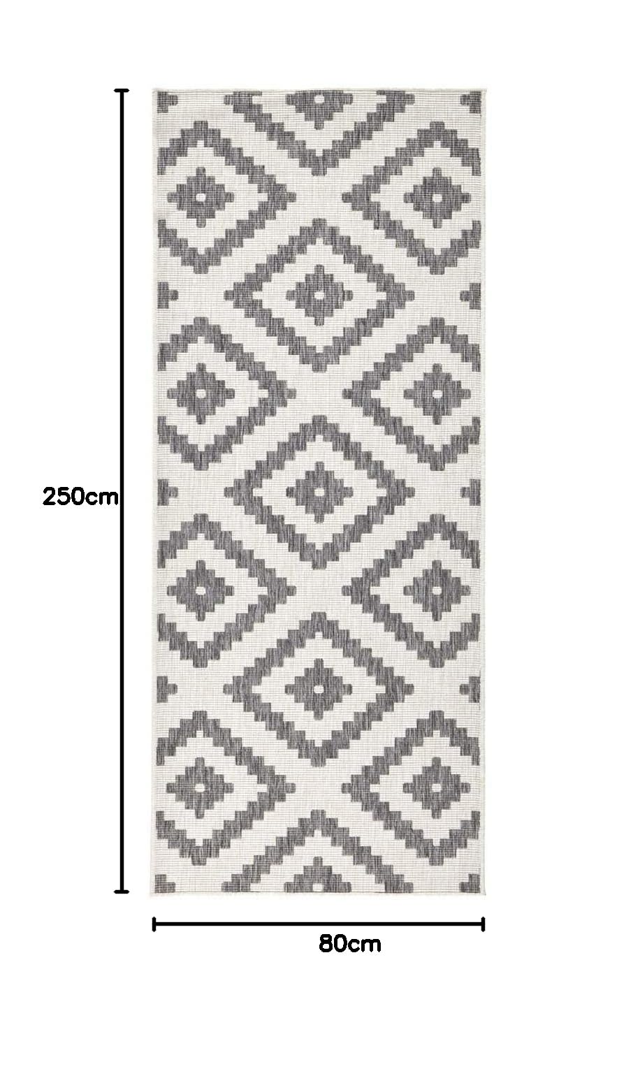 NORTHRUGS Tapis d'extérieur réversible Malte résistant aux intempéries - Motif géométrique Moderne - pour Balcon, terrasse, Jardin, Jardin d'hiver, Salon - en polypropylène imperméable - Gris/crème -