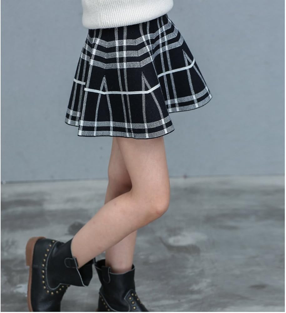 storeofbaby Little Big Girls High Waist Knitted Flared Pleated Skater Skirt Casual : Clothing, Shoes & Jewelry