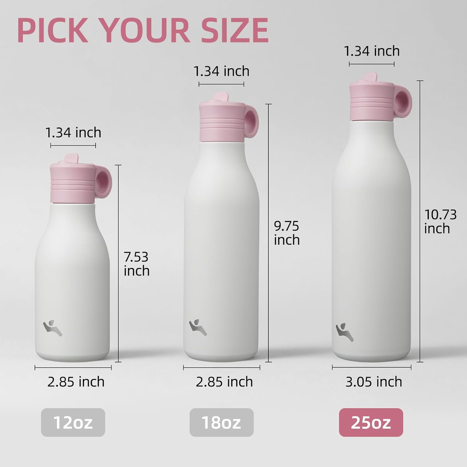 25oz Stainless Steel Water Bottle with Straw, Insulated Metal Travel Water Bottle, Reusable and Leak Proof, BPA Free, Double Wall Design, White - Image 5