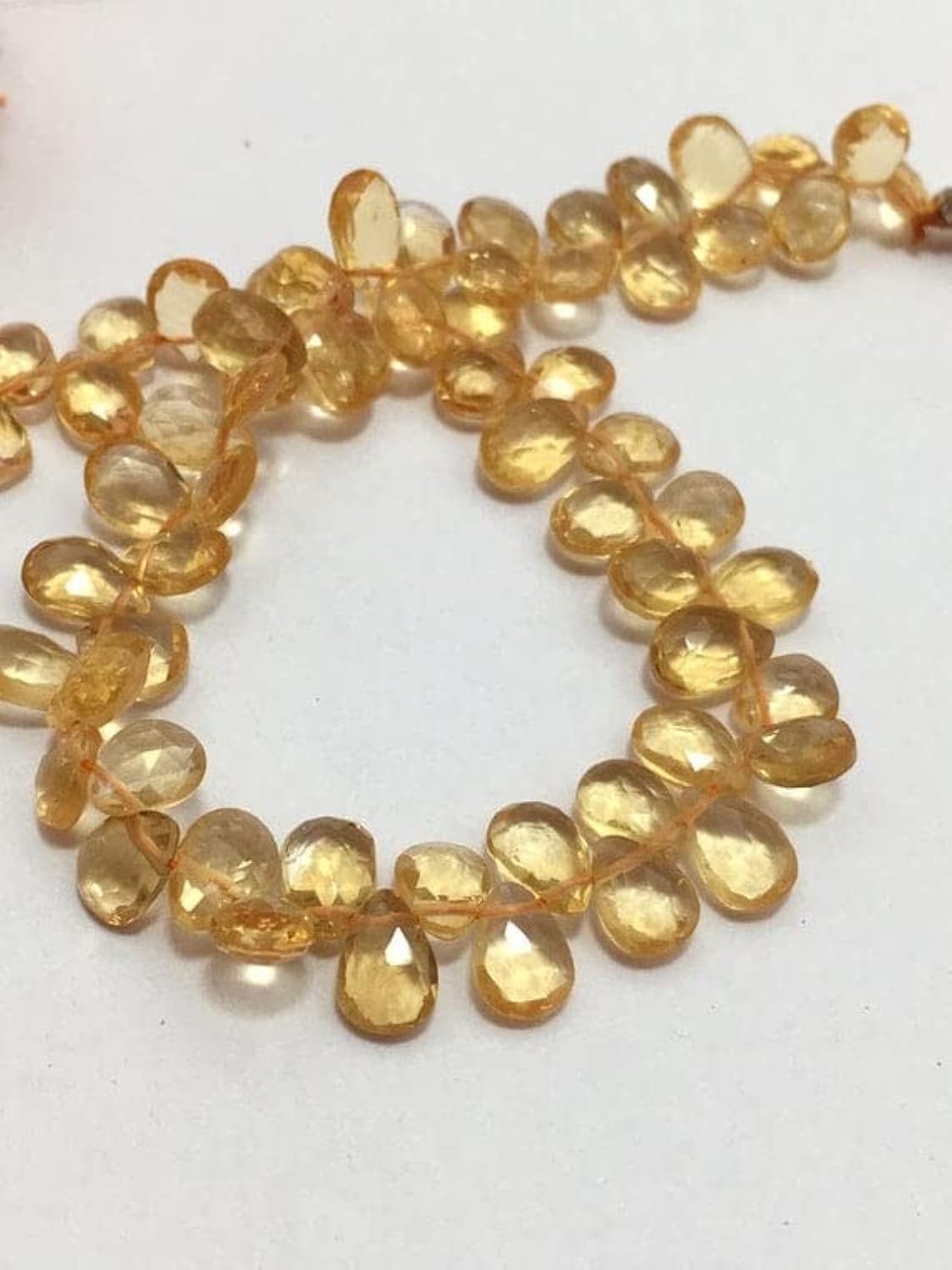 Citrine perles naturelles taillées en poire pour sublimer vos bijoux fait main