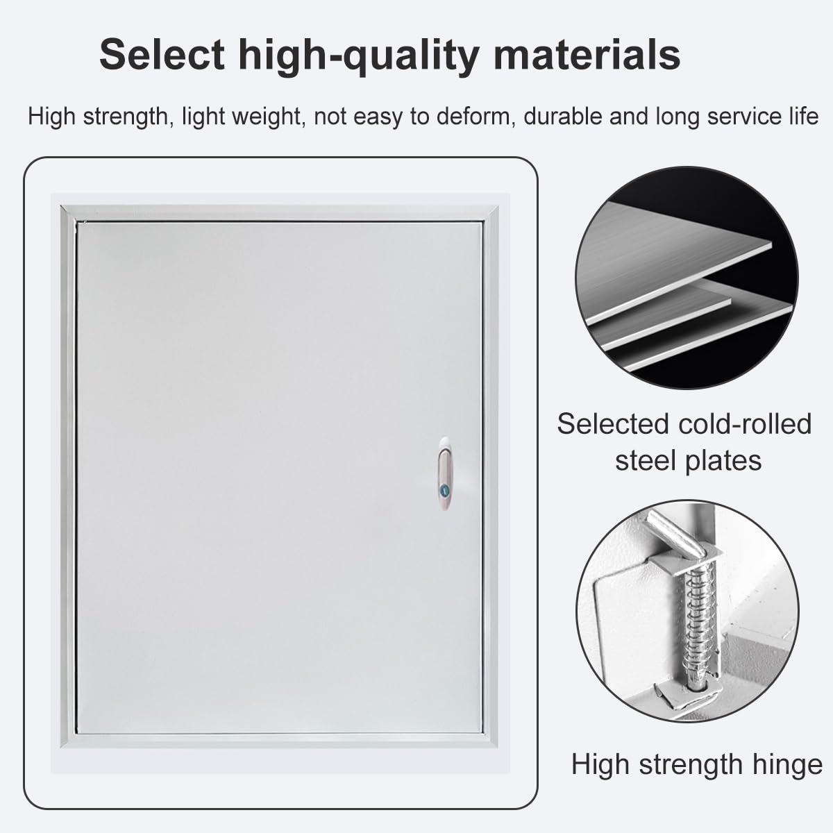 Panel de acceso de acero laminado en frío, instalación de suelo extraíble de 1 mm de grosor, montaje empotrado para paneles de yeso, sótano, techos, fontanería, ático, no se deforma fácilmente