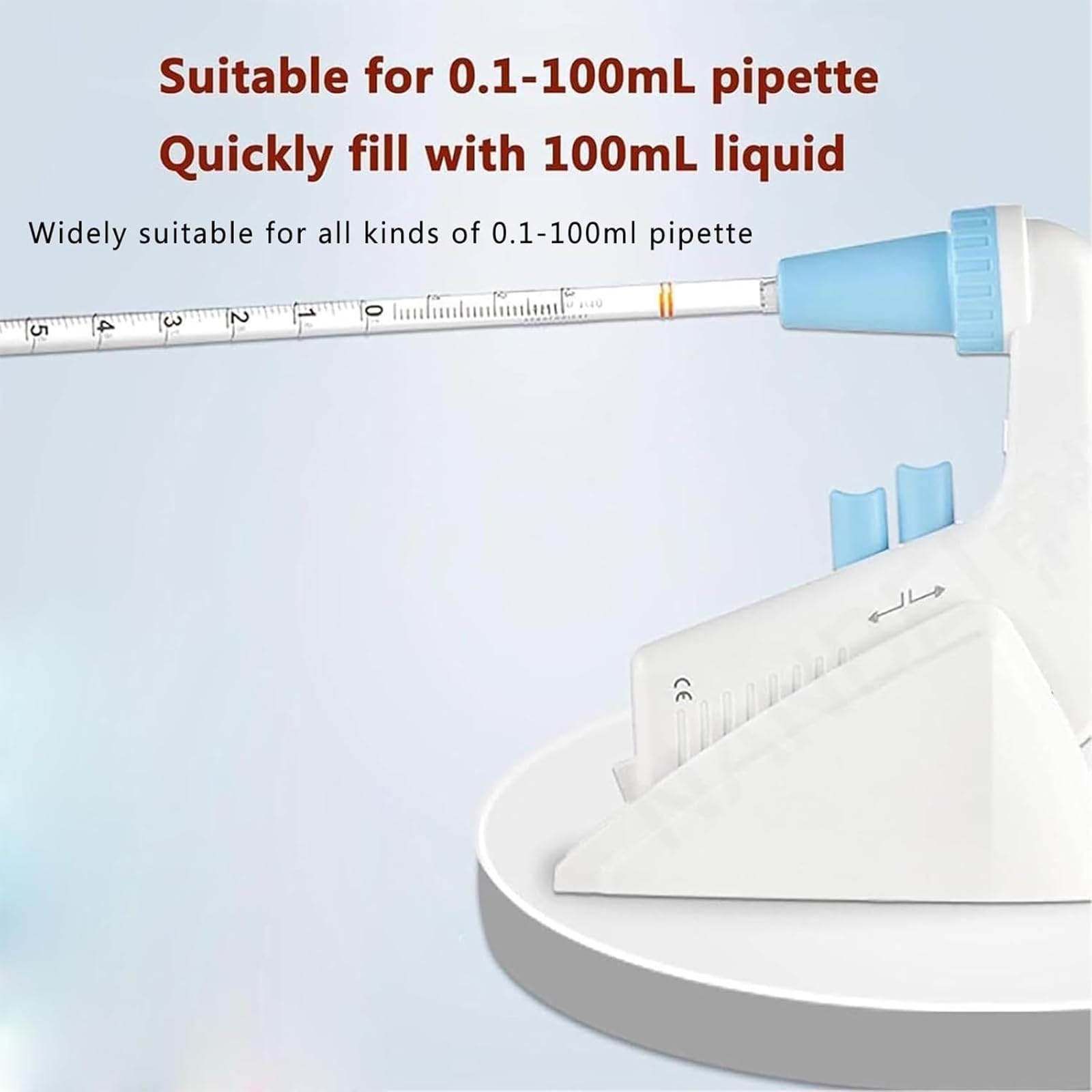 Pipettatore automatico digitale, pompa a pipetta elettronica, velocità di aspirazione 25 ml in 5s, capacità 0,1-100 ml, regolabile a 8 livelli per esperimenti diagnostici clinici