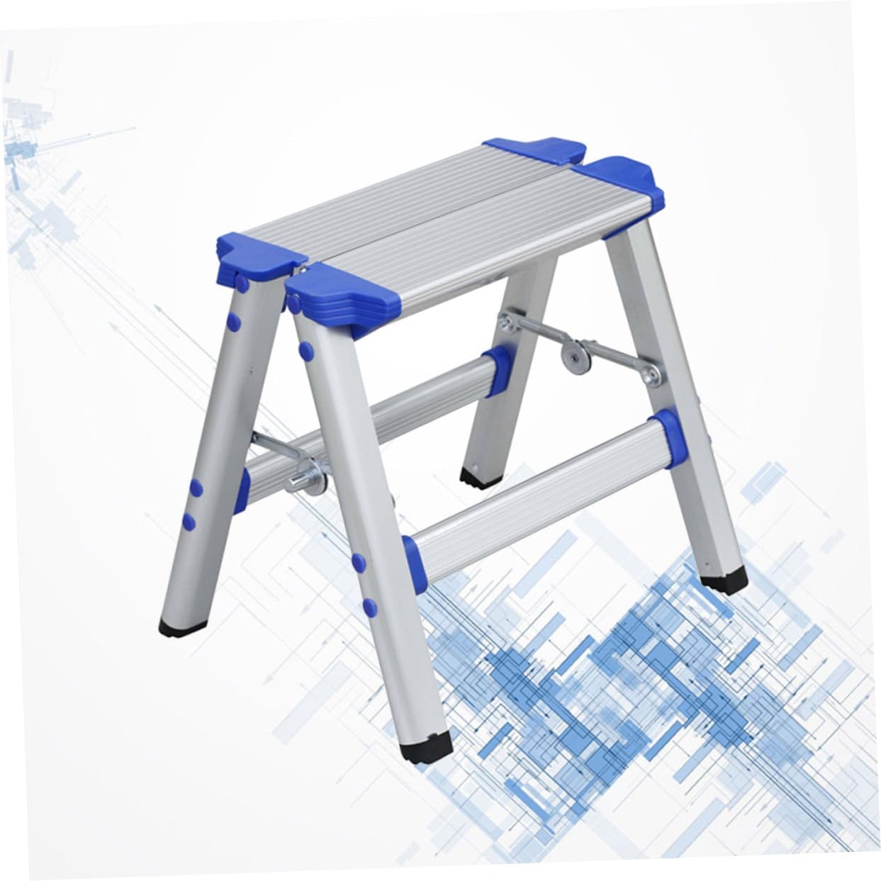 Totority Aluminum Alloy Folding Stool Compact Hiking Seat Portable Kitchen Step Stool Train for Home Outdoor Rest Random Style