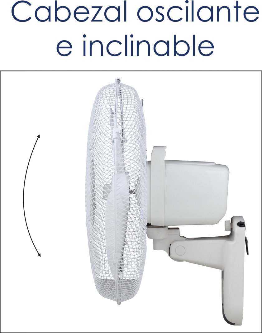 Ventilador de pared con mando a distancia, 45W, 40cm diametro.- Wall fan with remote cotrol, 45W, 40cm diametre.