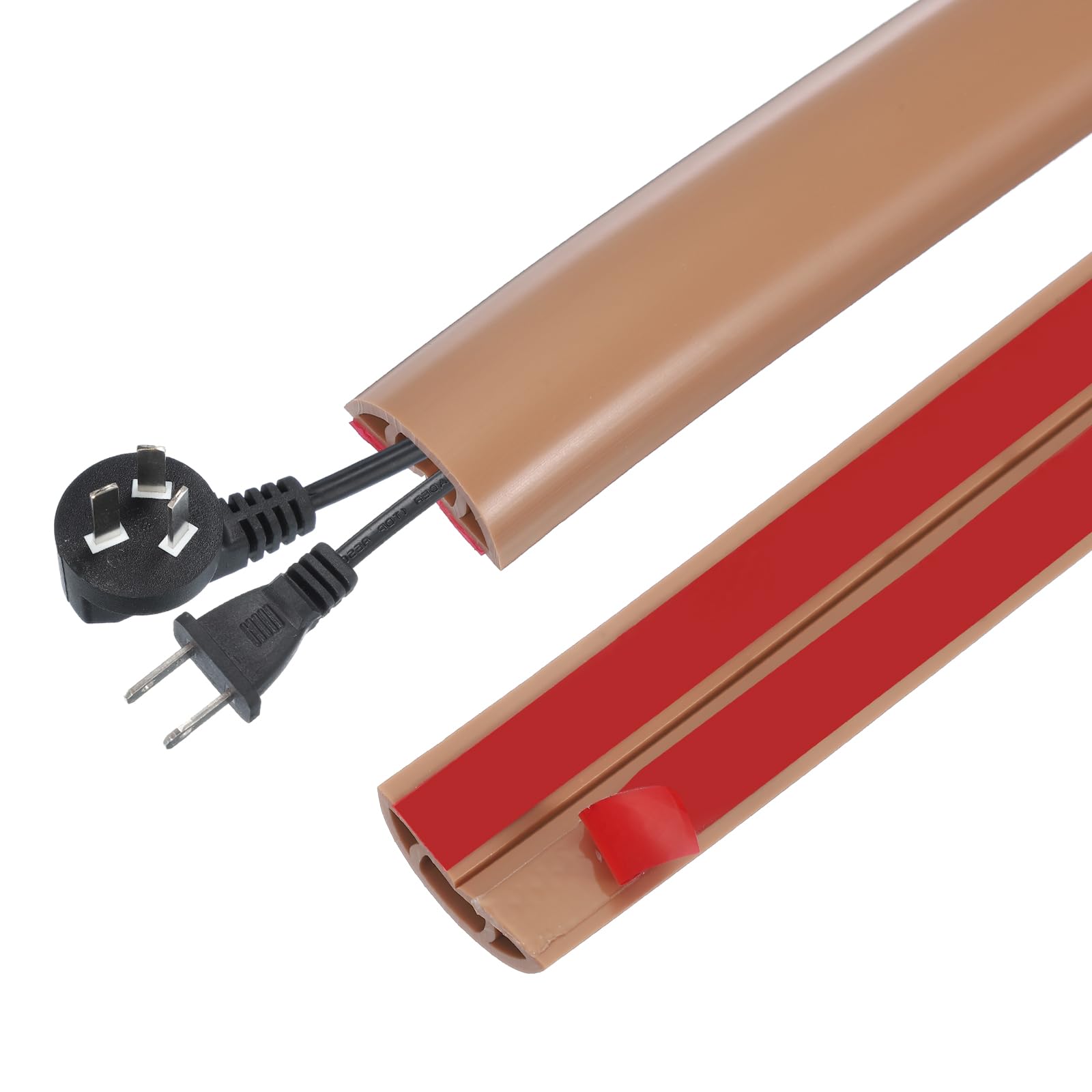 PATIKIL Protezioni per Cavi a Pavimento 3 cm x 1 Metro, Nascondicavo Autoadesivo Canalina Passacavi Adesiva Canalina Passacavi Muro Per Uffici Mostre, Marrone