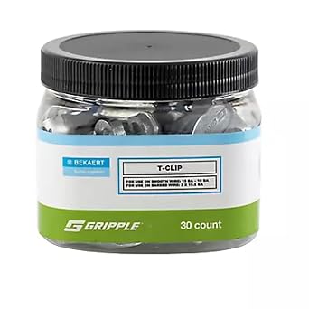 T-Clip 30-Count Tub | for 14-10 Gauge Smooth Wire & 15.5 Gauge Barbed Wire