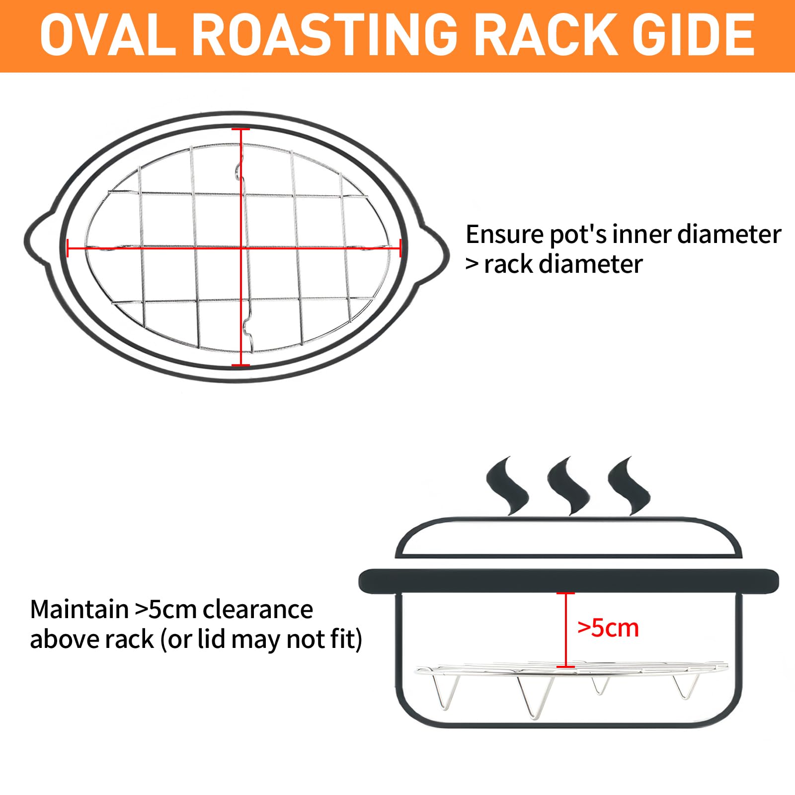 Cocina Oval 9.8 pulgadas Cookie Cooling Rack 304 Acero Inoxidable Racks Utensilios de cocina 0.8 pulgadas Heigh versión gruesa 1PC 6