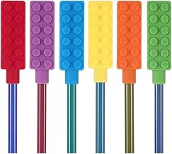 Chewable Pencil Chew Topper Chewy Sensory Fidget Toppers for Kids, Oral Motor Special Needs,Pack of 6