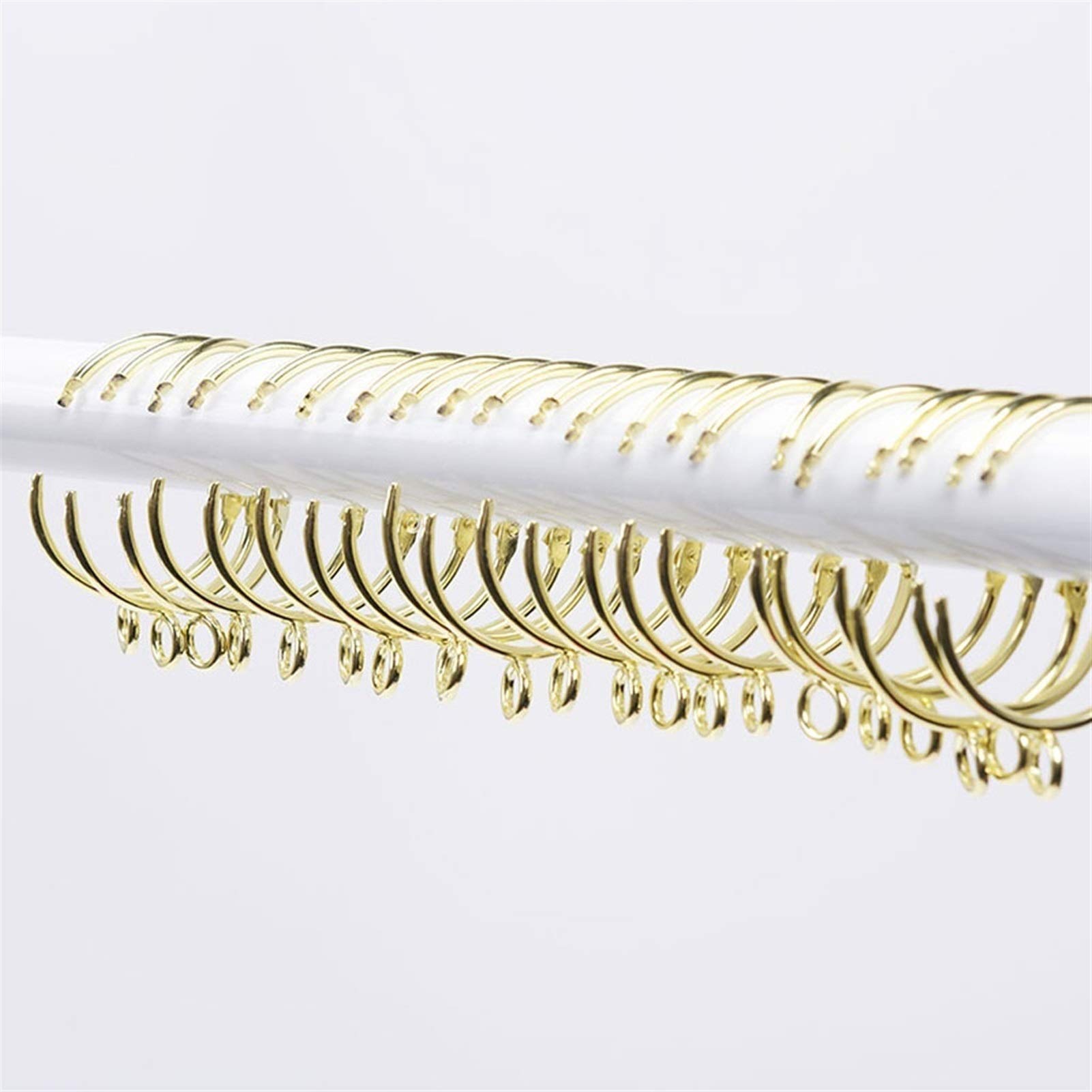 Anelli per Tende 30 Pack Anelli di Tenda in Oro apribili Aperti e Chiudi Metallo antiruggine antincendio con Occhiello per spilli Ganci Ganci per Tenda Doccia Anelli (Size : 1.2in)