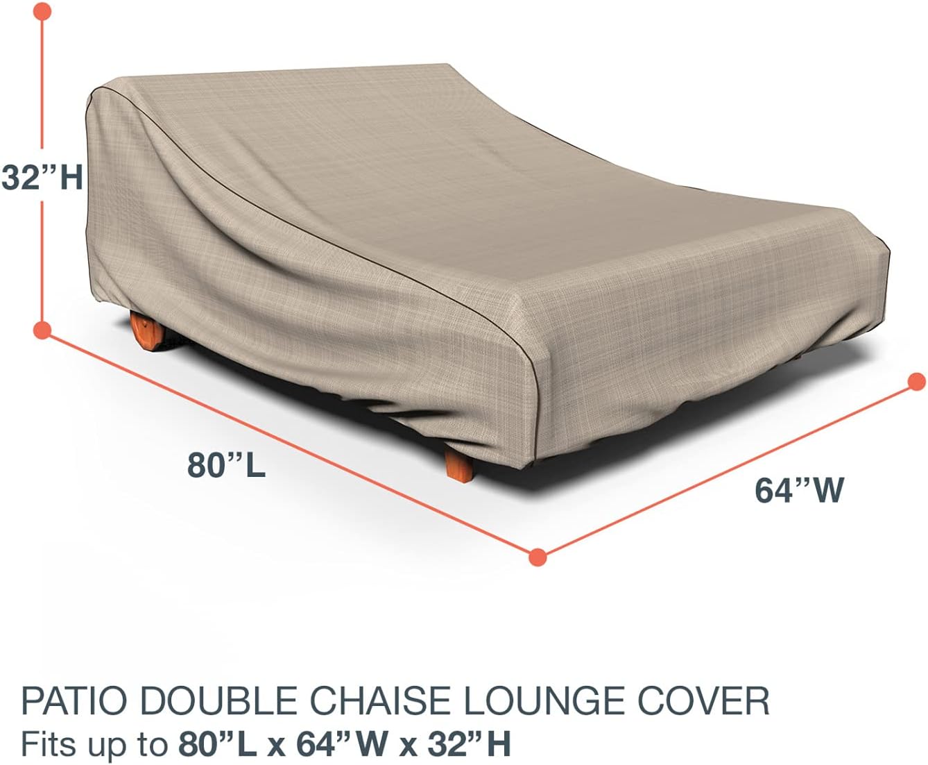 StormBlock Signature Double Patio Chaise Lounge Cover, Black Ivory, P2A01PMNW2