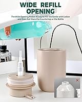 Vista 3 de BosilunLife Dispensador de bomba de loción, dispensador de jabón líquido de cerámica para baño, dispensador de jabón líquido para cocina, encimera
