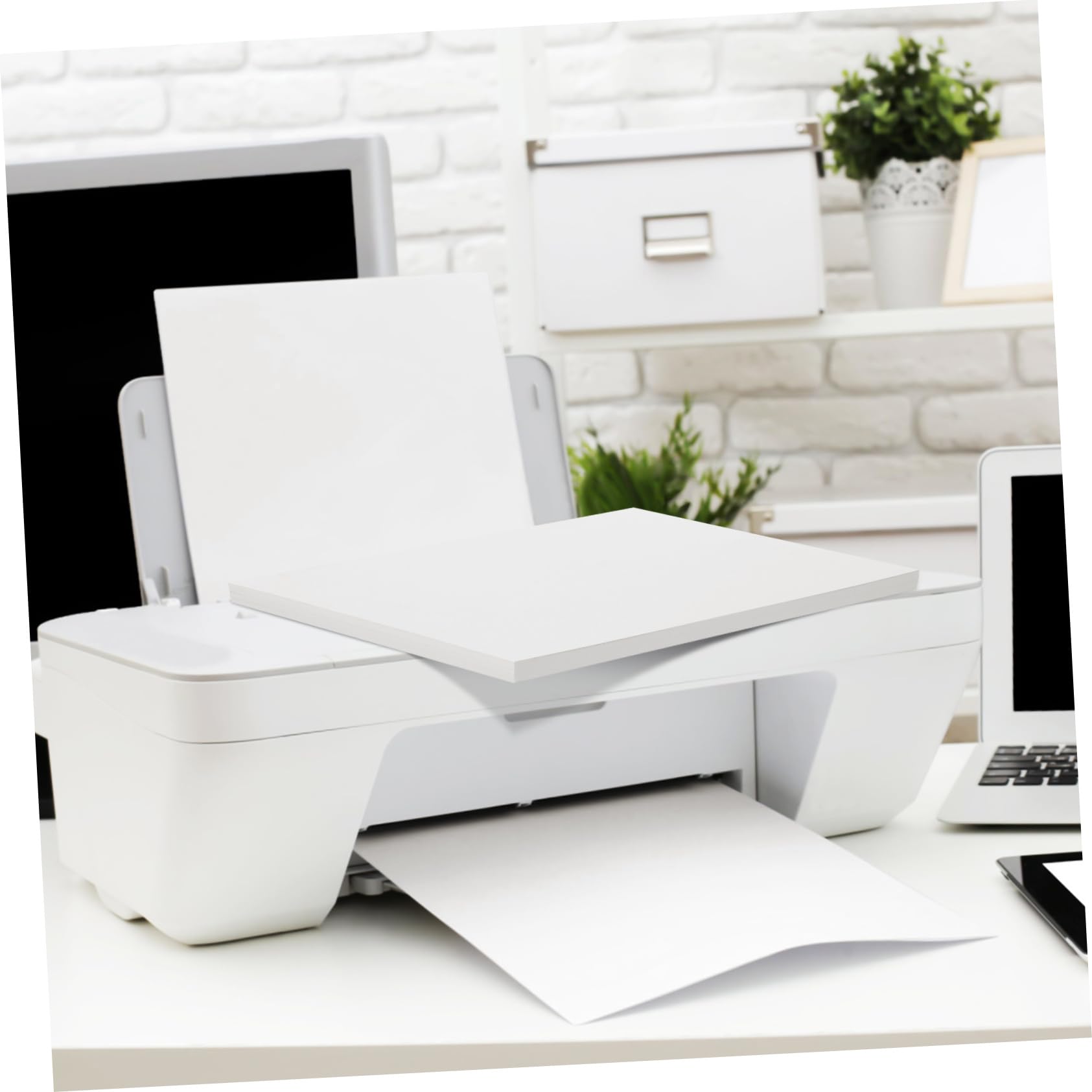 Housoutil Druckerpapier A4 100 Blatt Beige Stoff mit Glatter Oberfläche Kompaktes Kopierpapier für Kleinen Bürobedarf